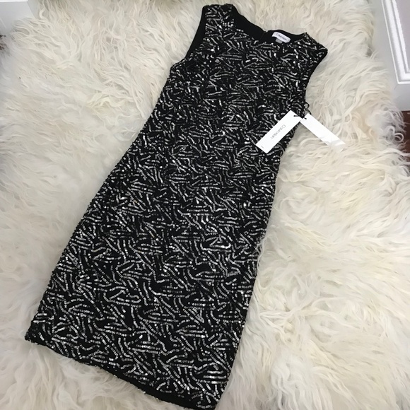 CALVIN KLEIN Sequined Cocktail Sheath Dress - Picture 3 of 11